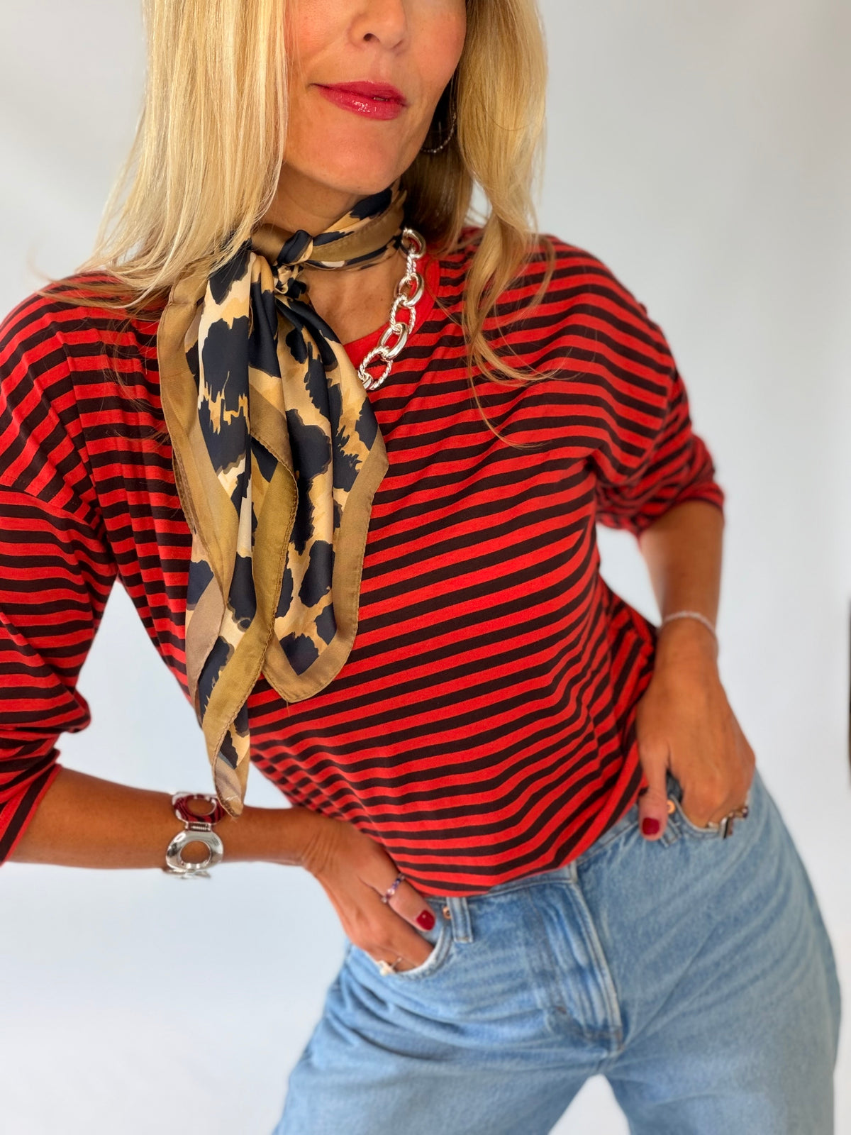 Leopard Silk Satin Bandana Scarf