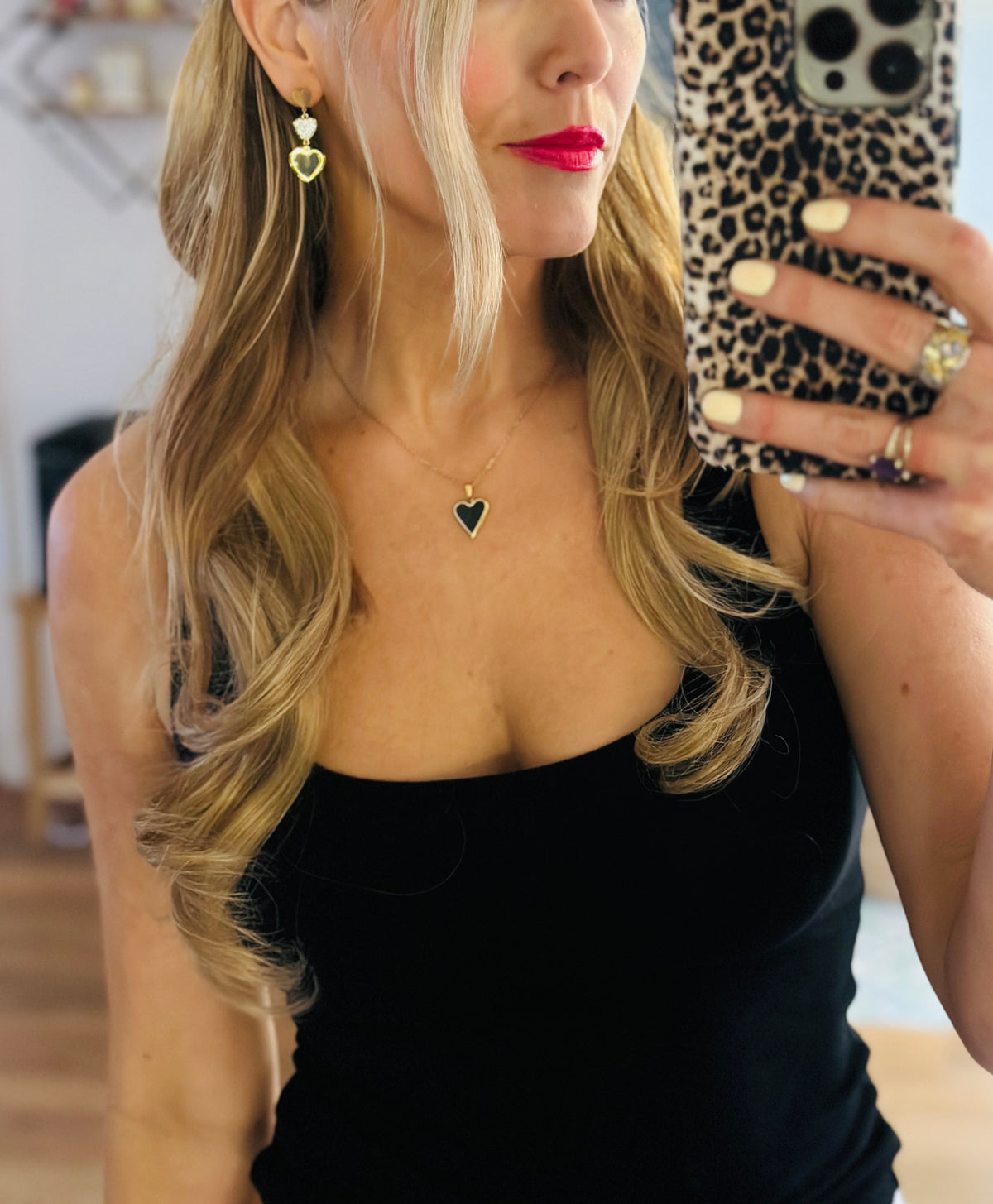 Textured Double Heart Earrings