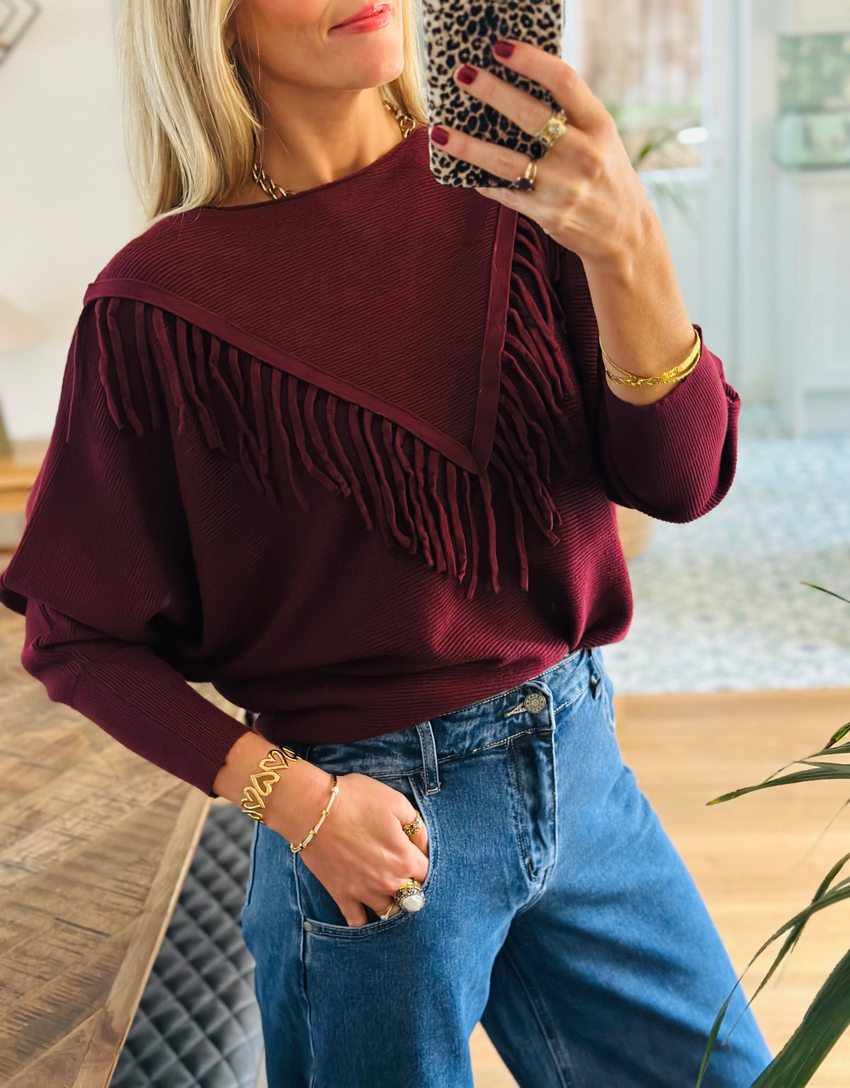 Fringe detail Knit