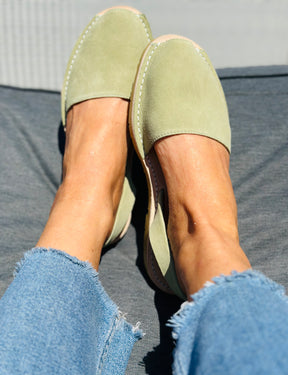 Sage Green Suede Avarcas
