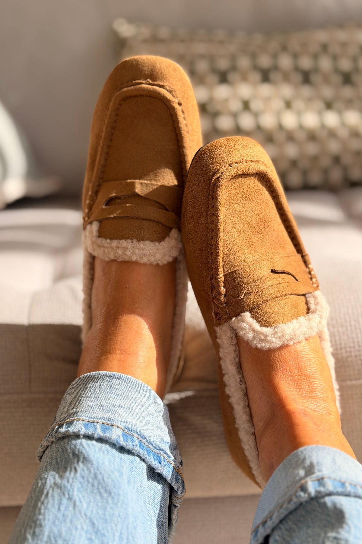 Fur lined Penny Loafer Camel