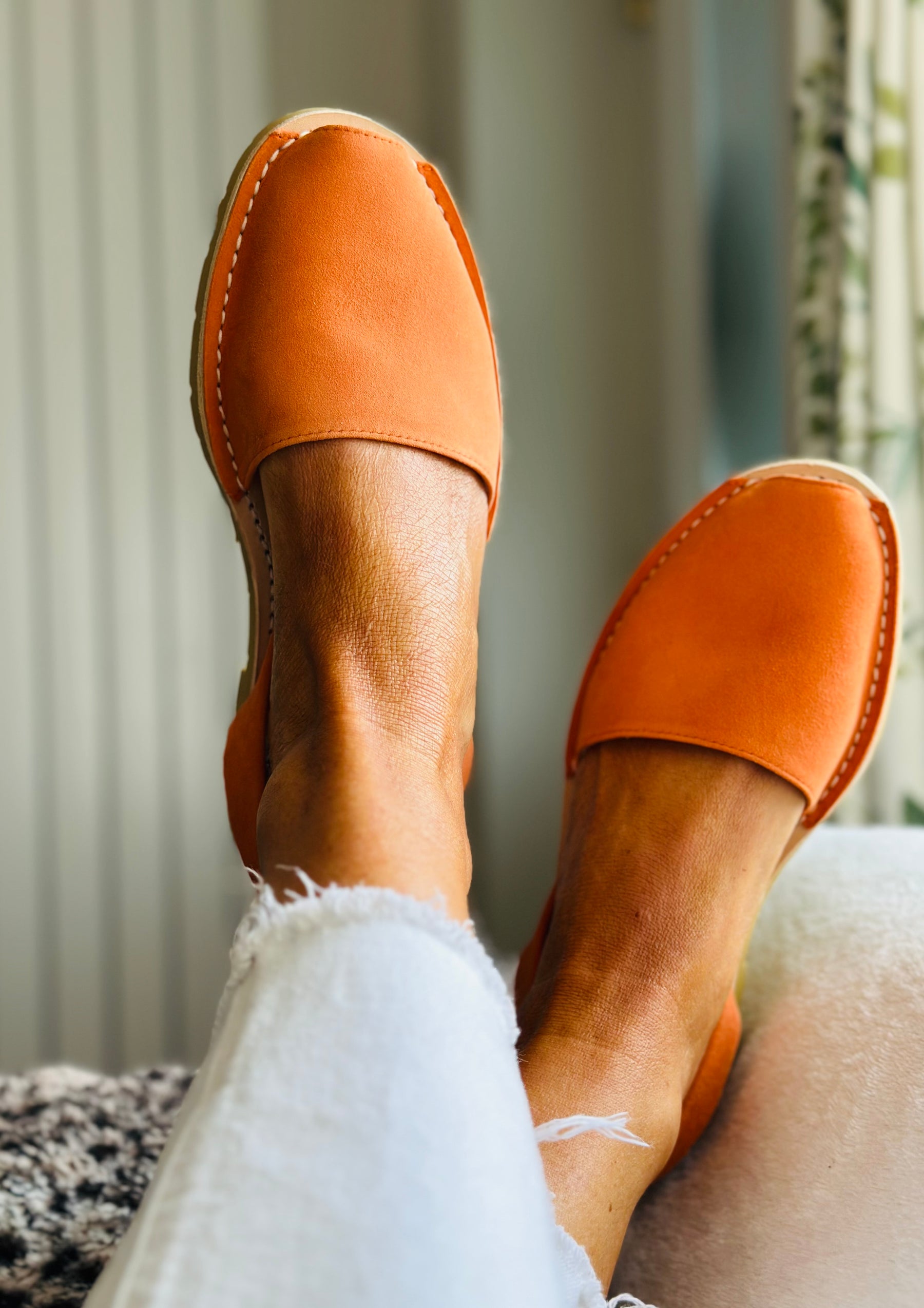 Mandarin Orange Suede Avarcas