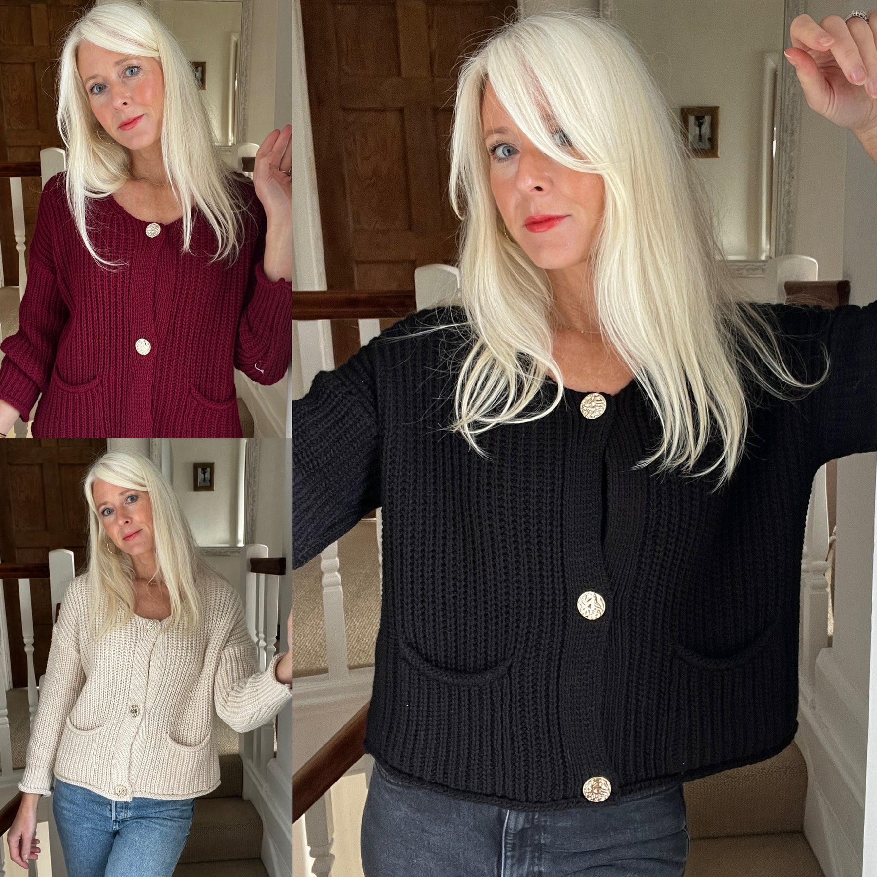 Chunky Cardigan with Gold Buttons