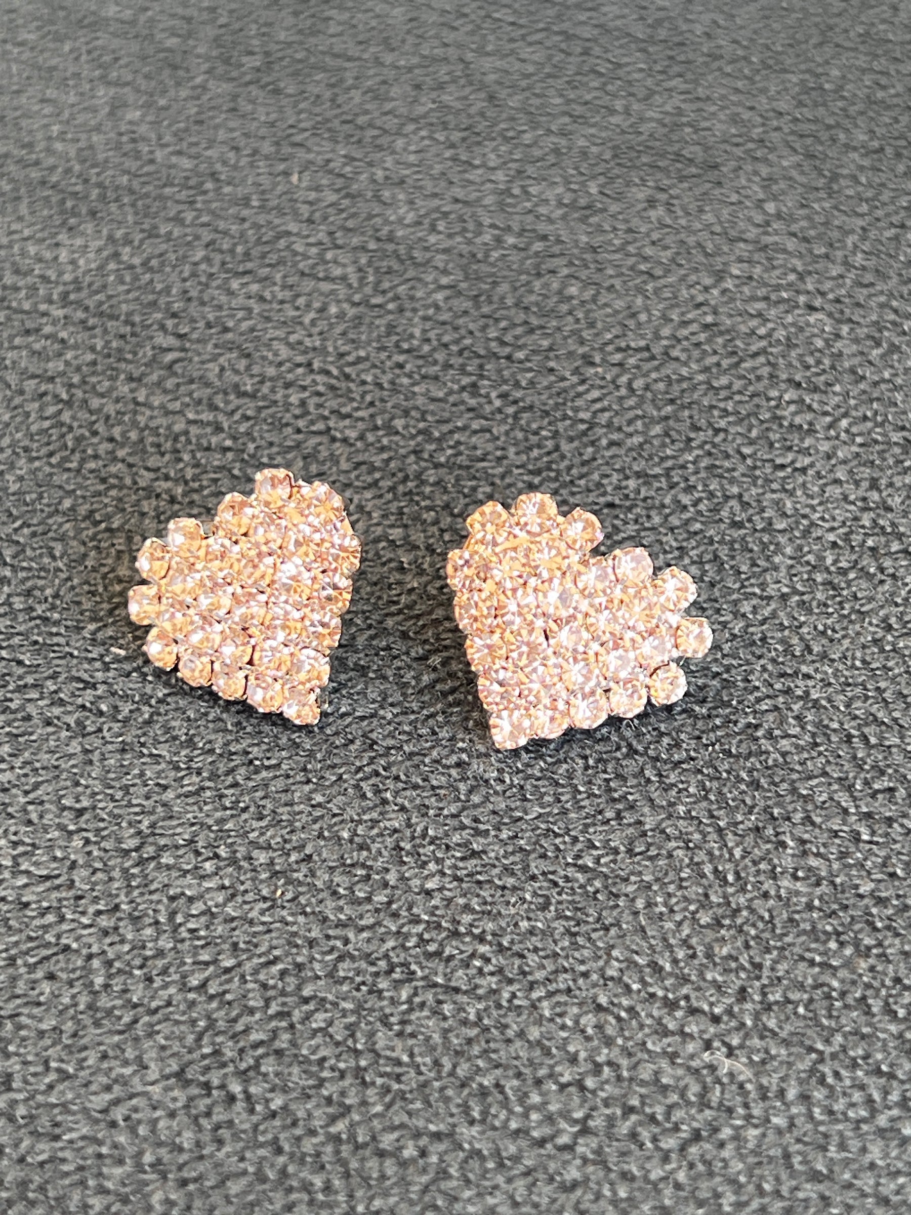 Diamanté heart earrings