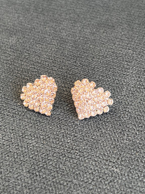 Diamanté heart earrings