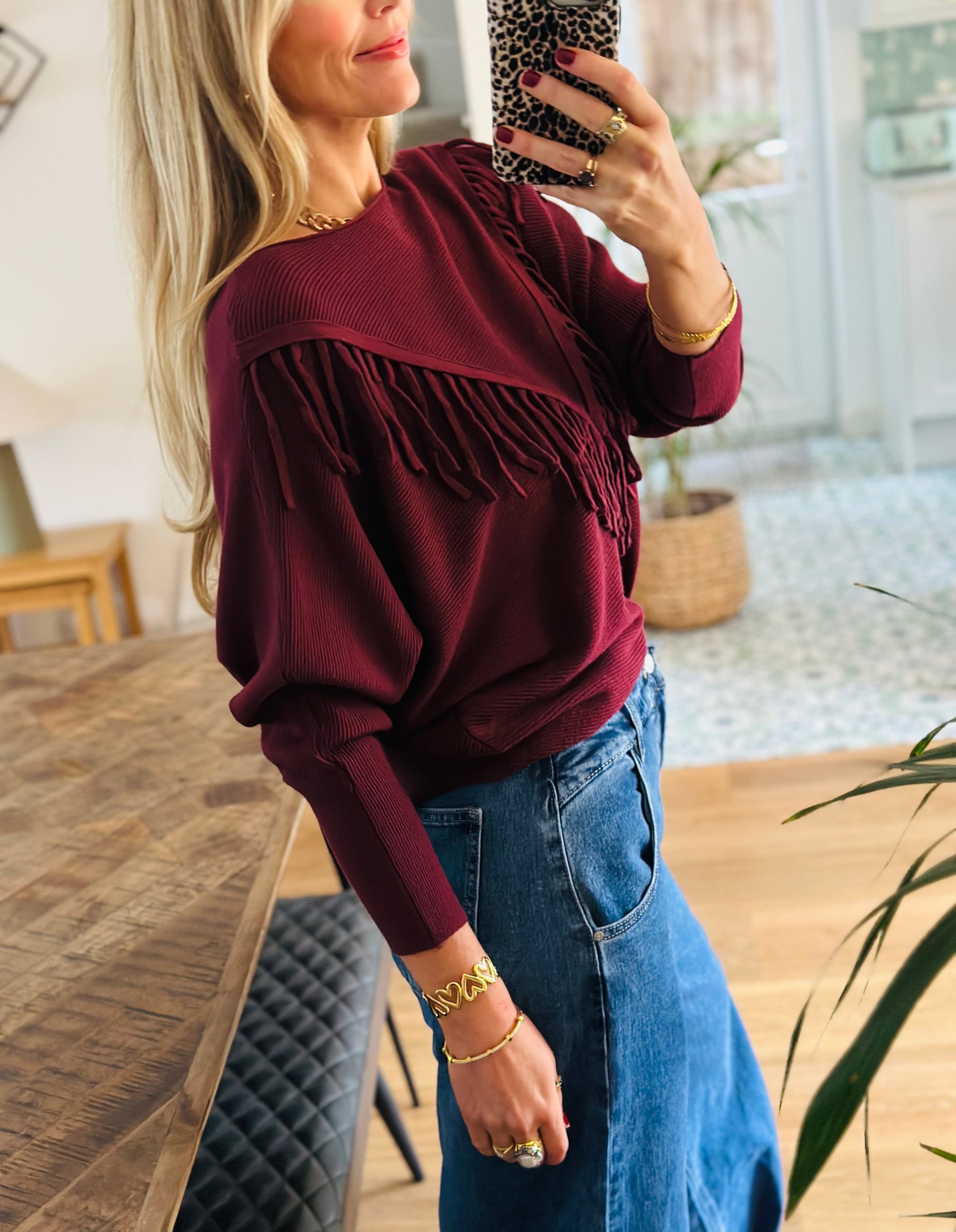 Fringe detail Knit