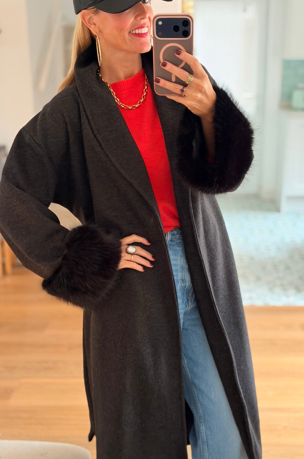 Fur Cuff Coat