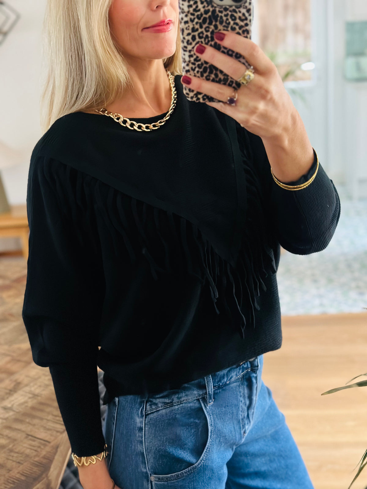 Fringe detail Knit
