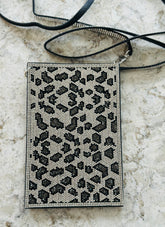 Leopard Print Crystal Phone Bag