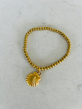 Gold beaded stretch bracelets