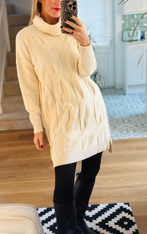 Roll neck jumper dress