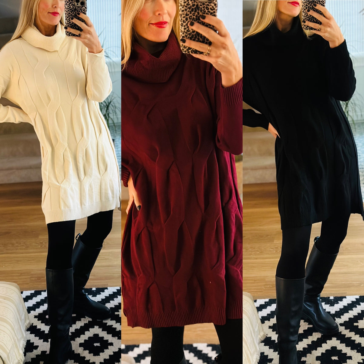 Roll neck jumper dress