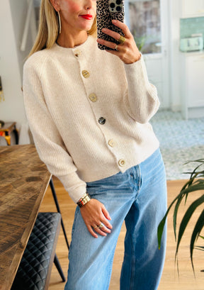 Oatmeal Knitted Cardigan