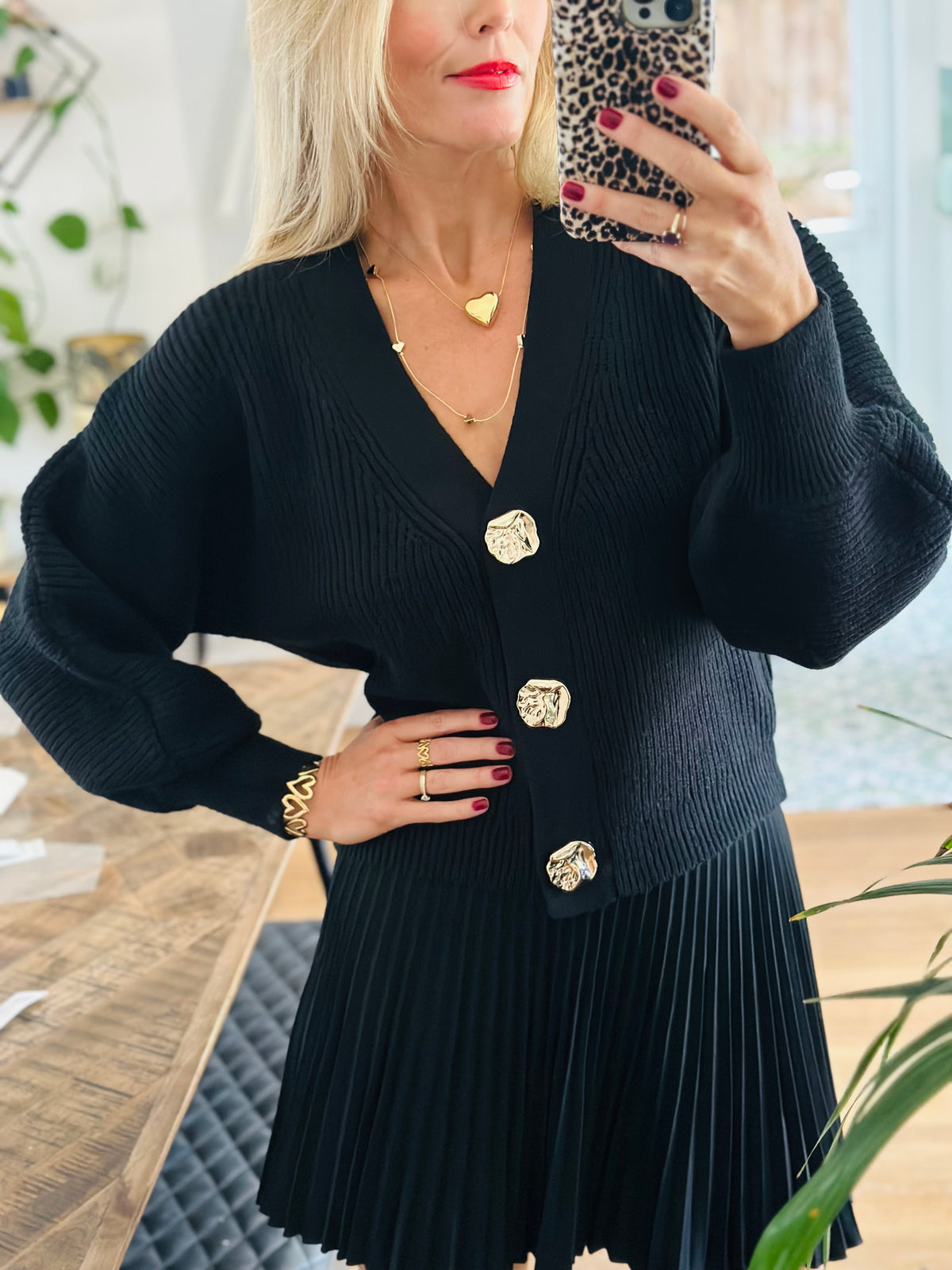 Gold Button Cardigan