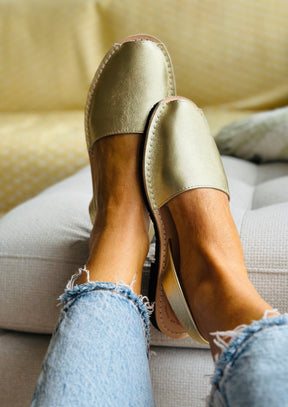 Gold Leather Avarcas