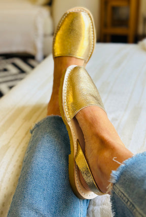 Gold Luxe Leather Avarcas