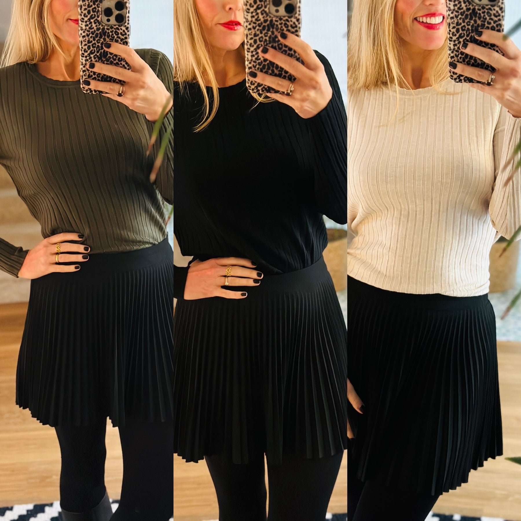 Round neck ribbed top