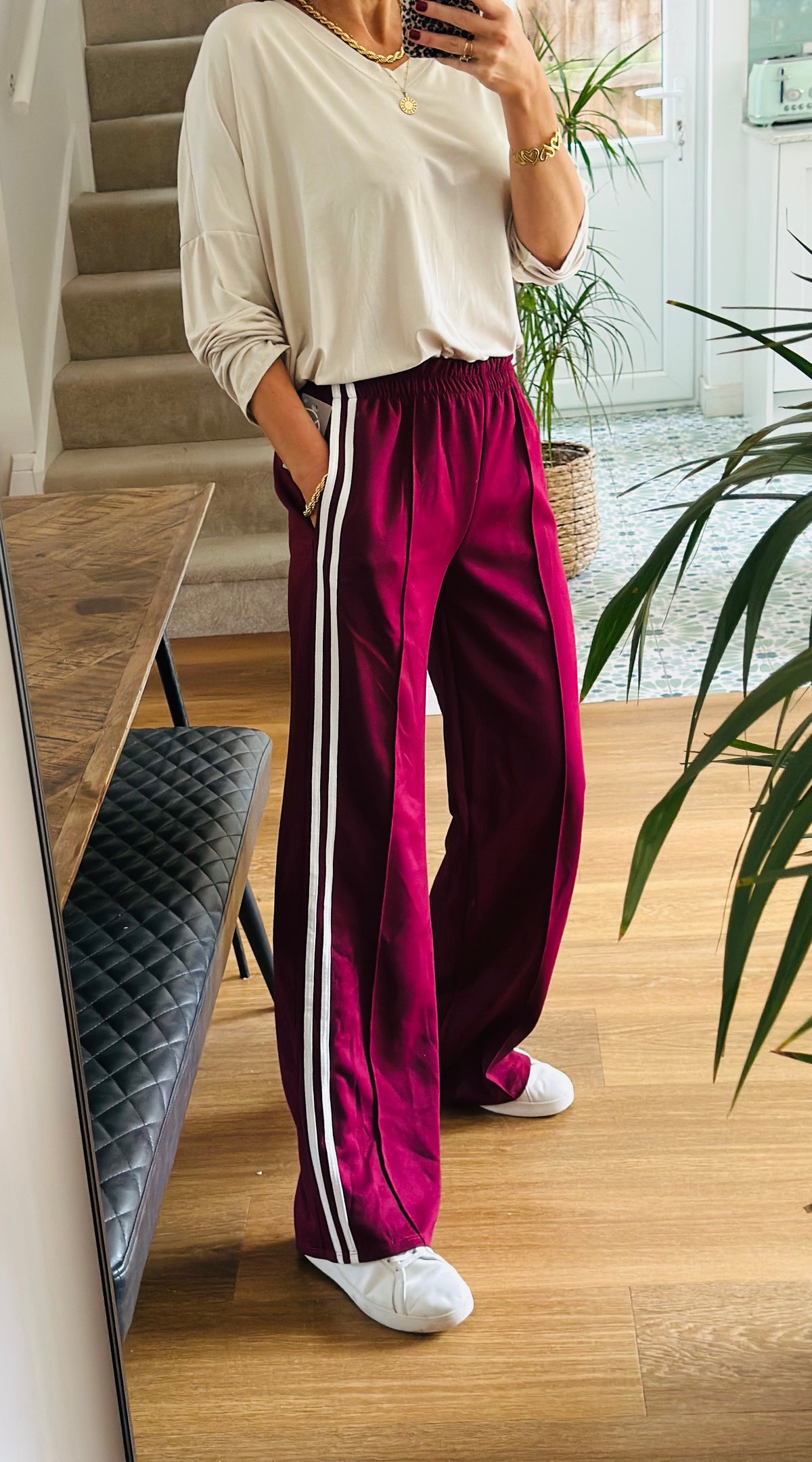 Side Stripe Tracksuit Bottoms