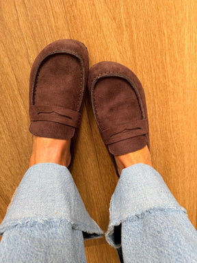 Chocolate Backless Loafer