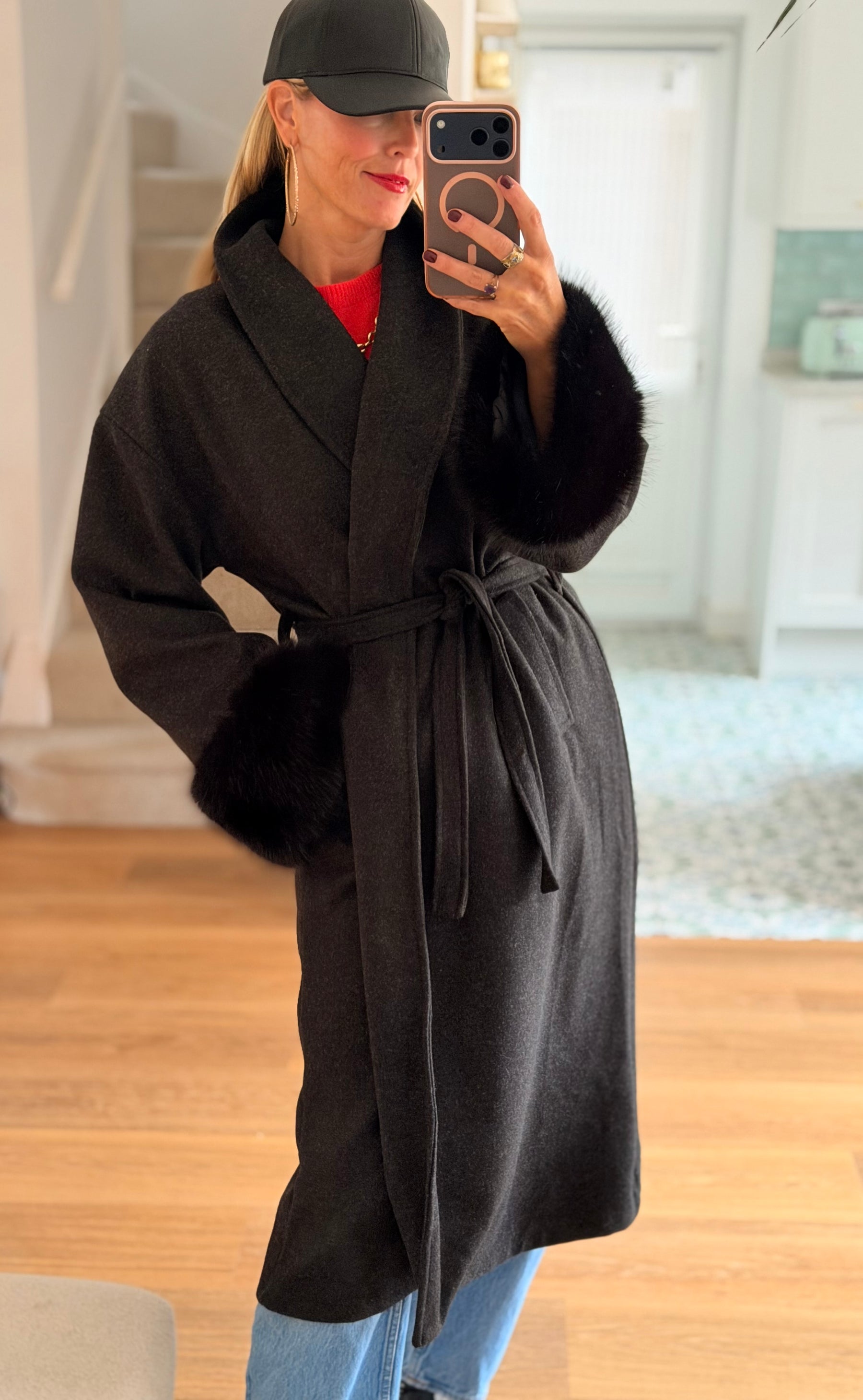 Fur Cuff Coat