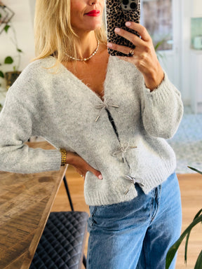 Diamanté Bow Jumper