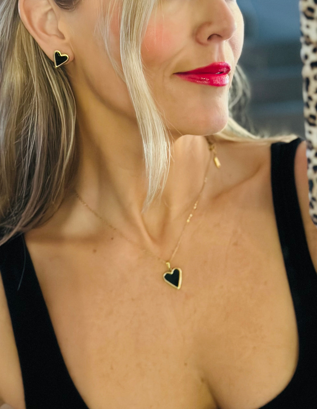 Black Heart Earrings