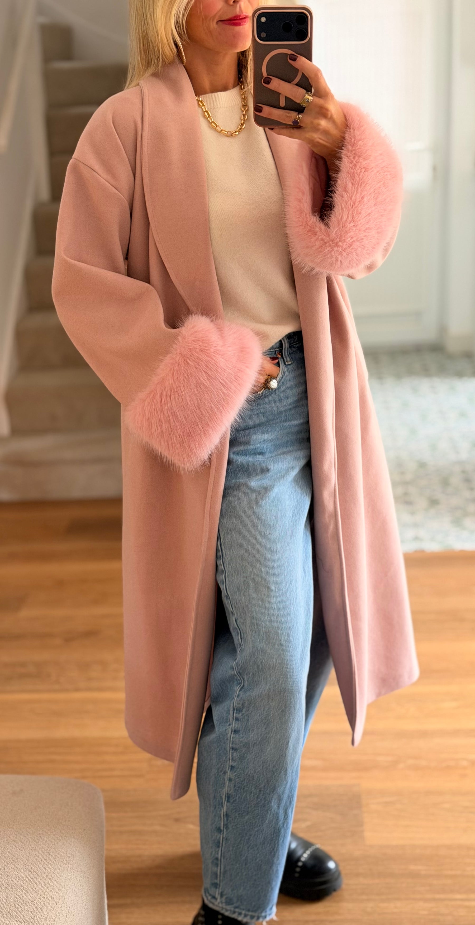Fur Cuff Coat