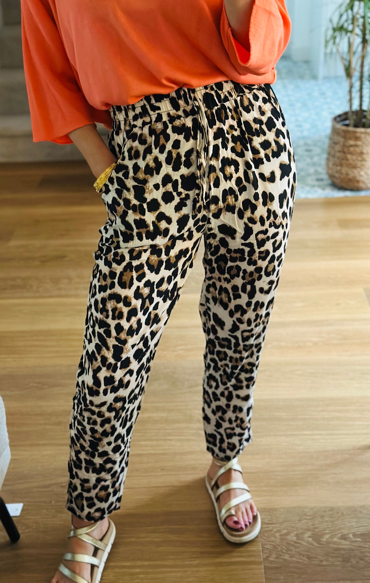 Leopard Resort Trousers in Light