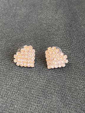 Diamanté heart earrings