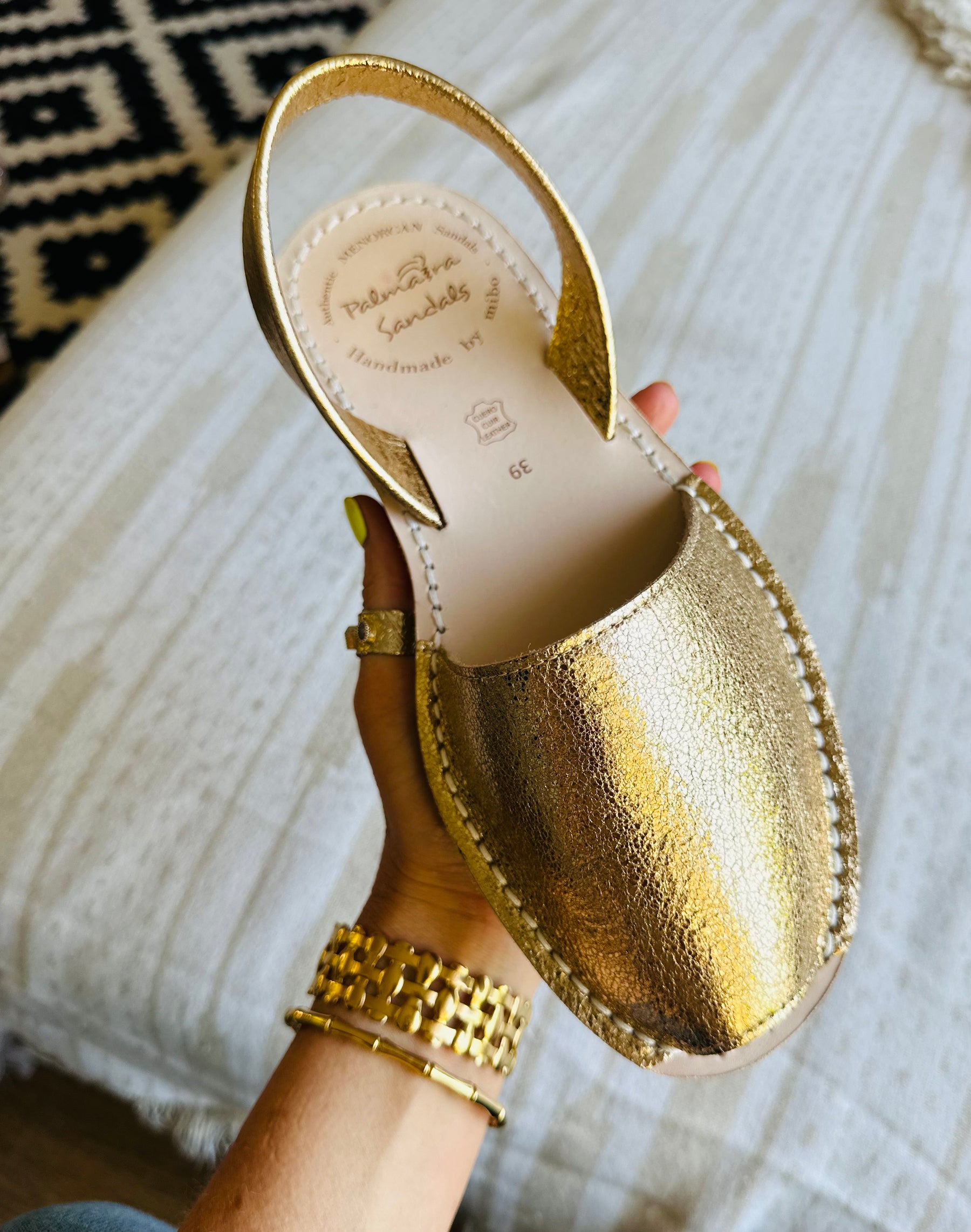 Gold Luxe Leather Avarcas