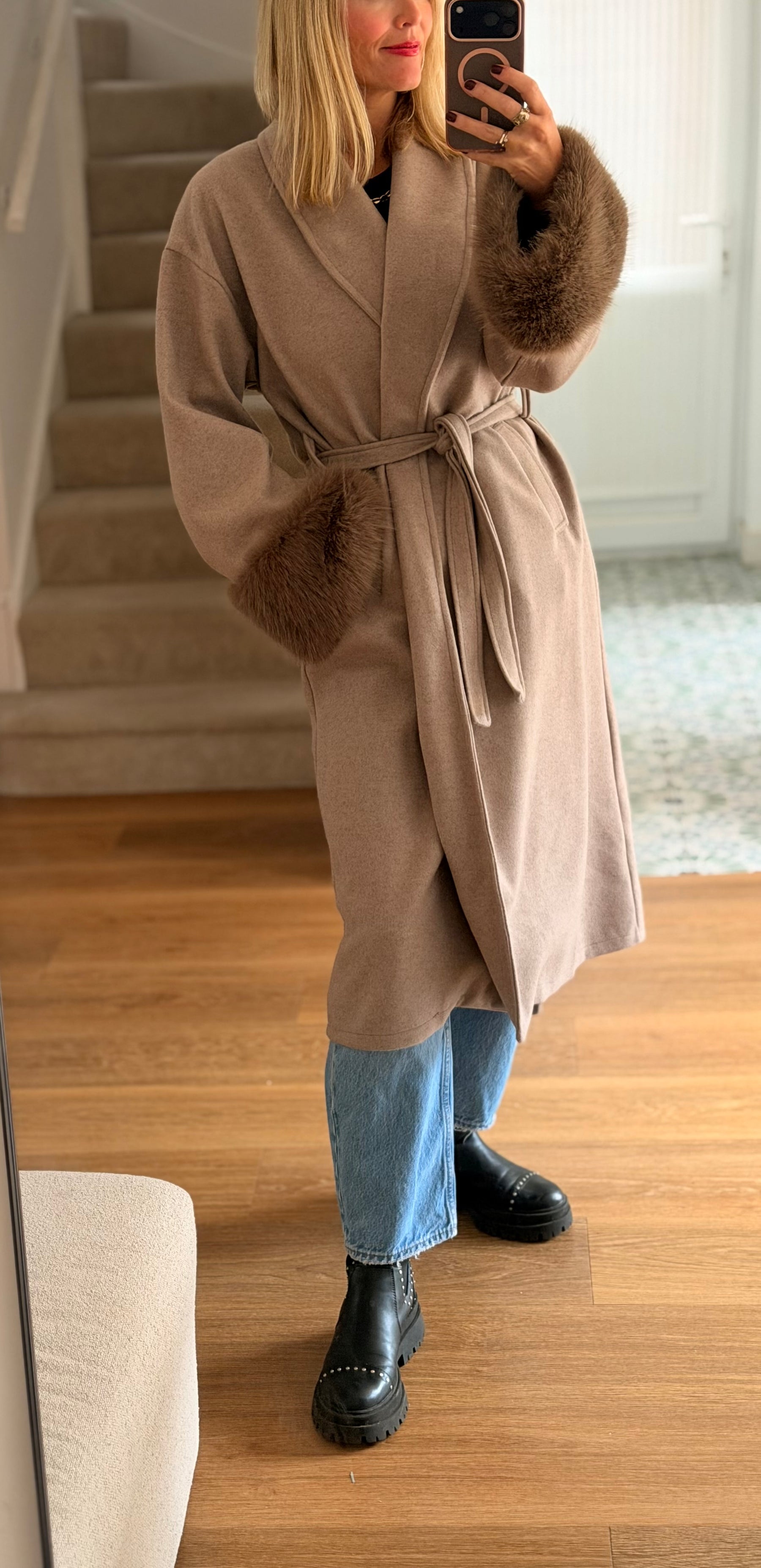 Fur Cuff Coat
