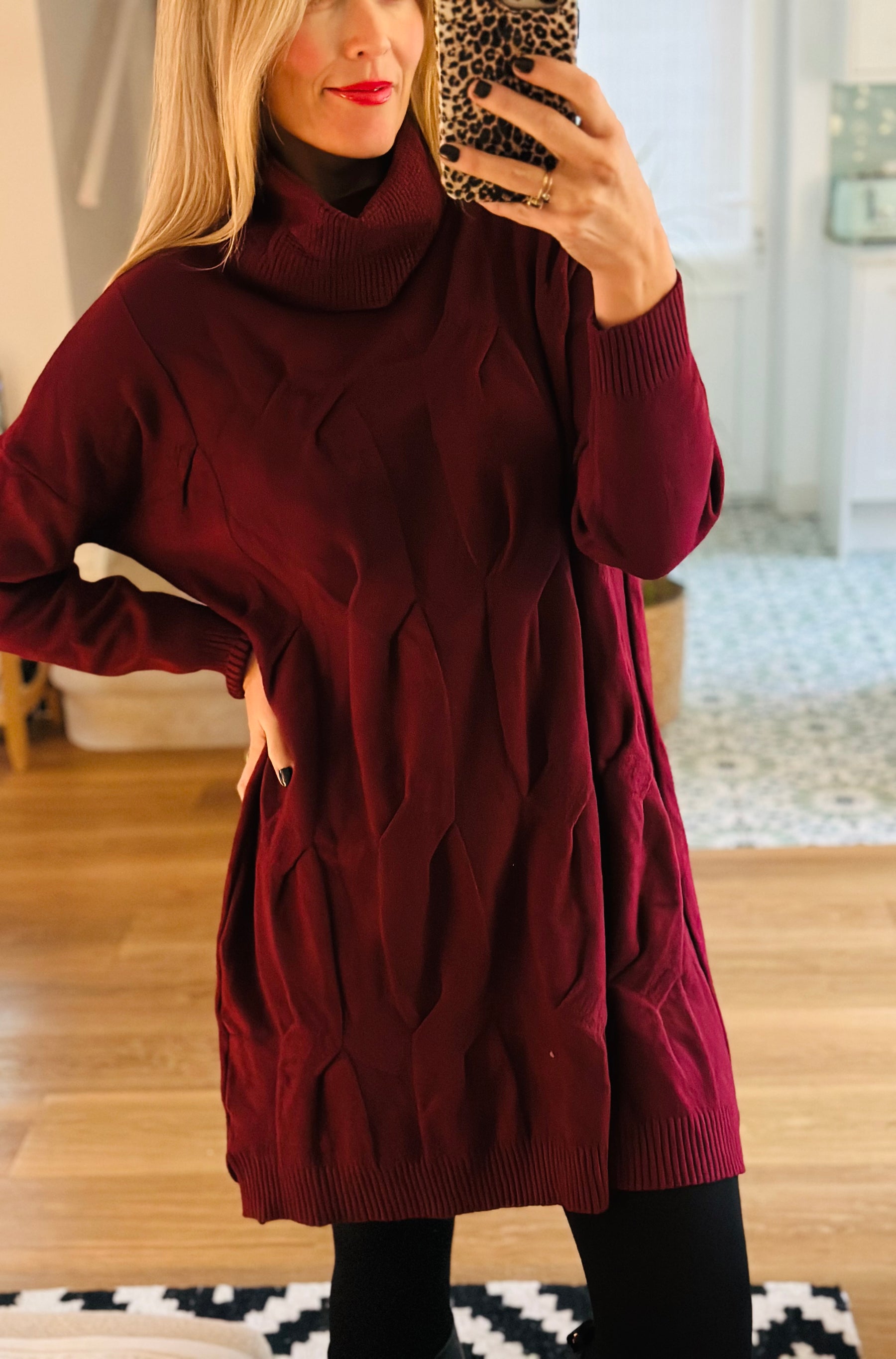 Roll neck jumper dress