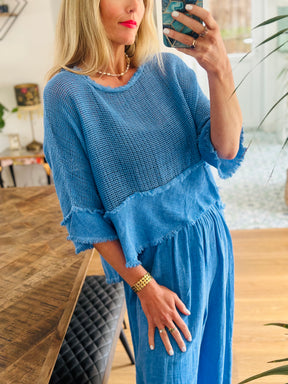 Linen Mesh Top