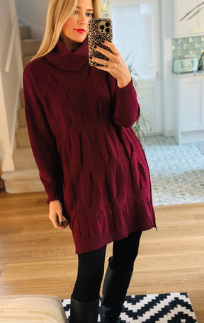 Roll neck jumper dress