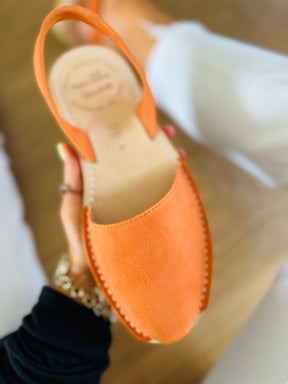 Mandarin Orange Suede Avarcas