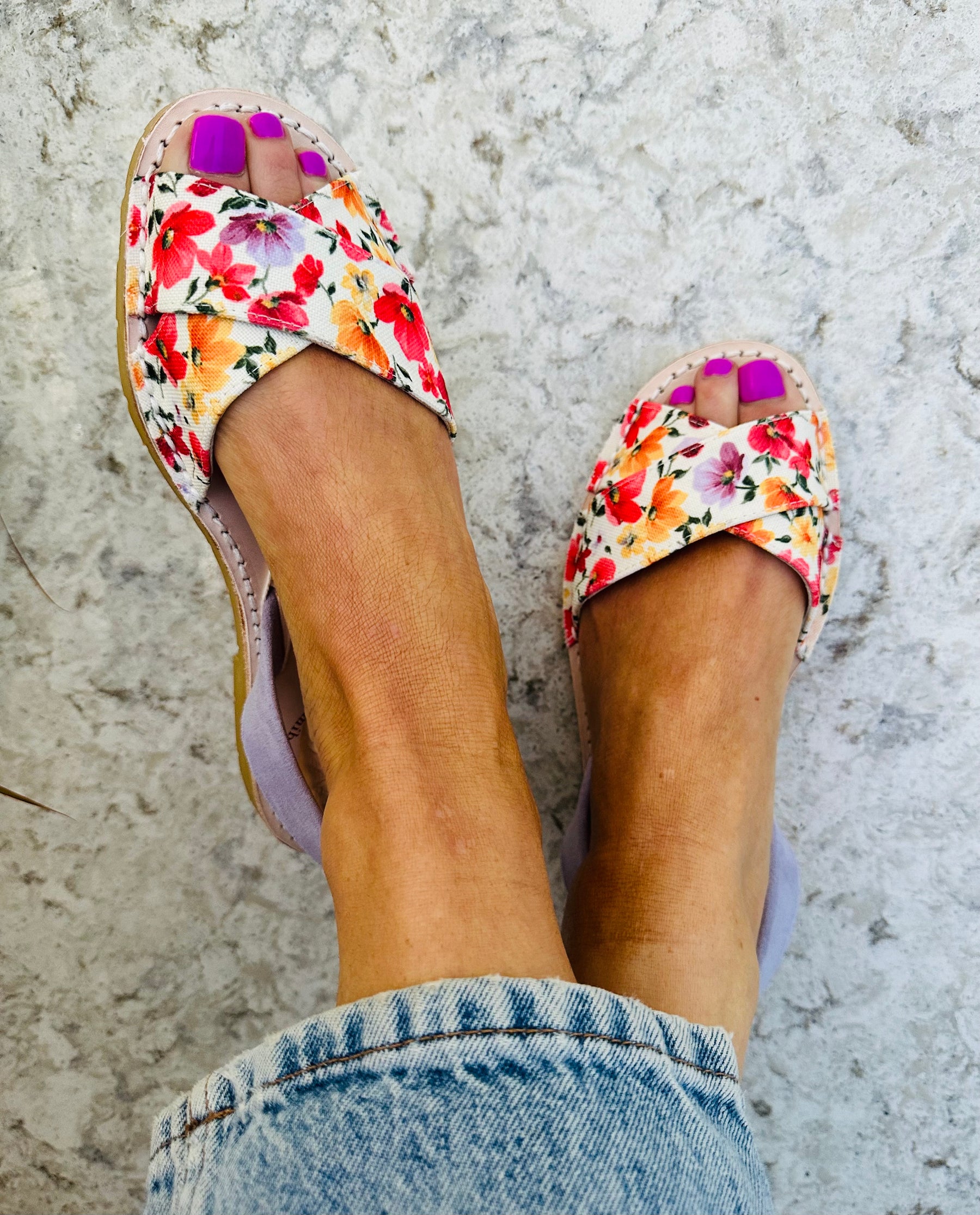 Posy Floral Peeptoe Avarcas