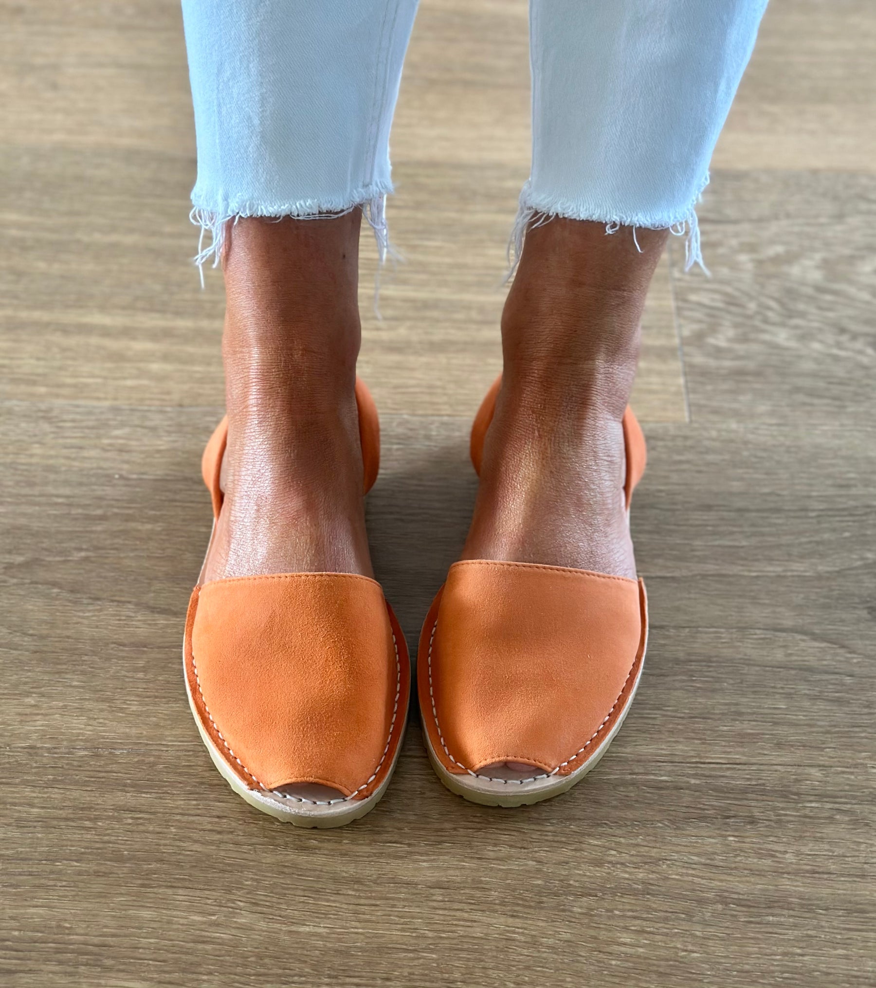 Mandarin Orange Suede Avarcas