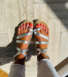 Moonlight Silver Gladiator Sandals
