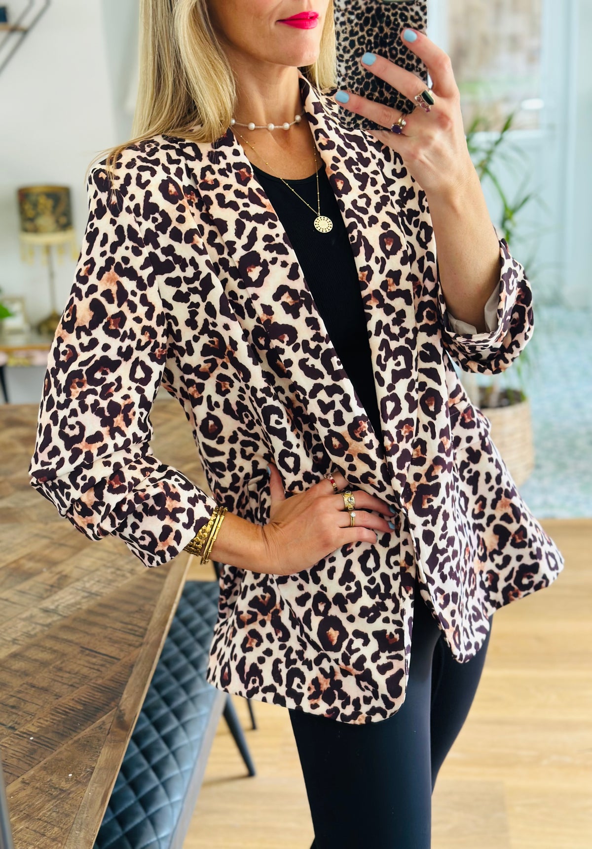 Leopard Print Blazer