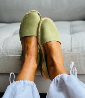 Sage Green Suede Avarcas