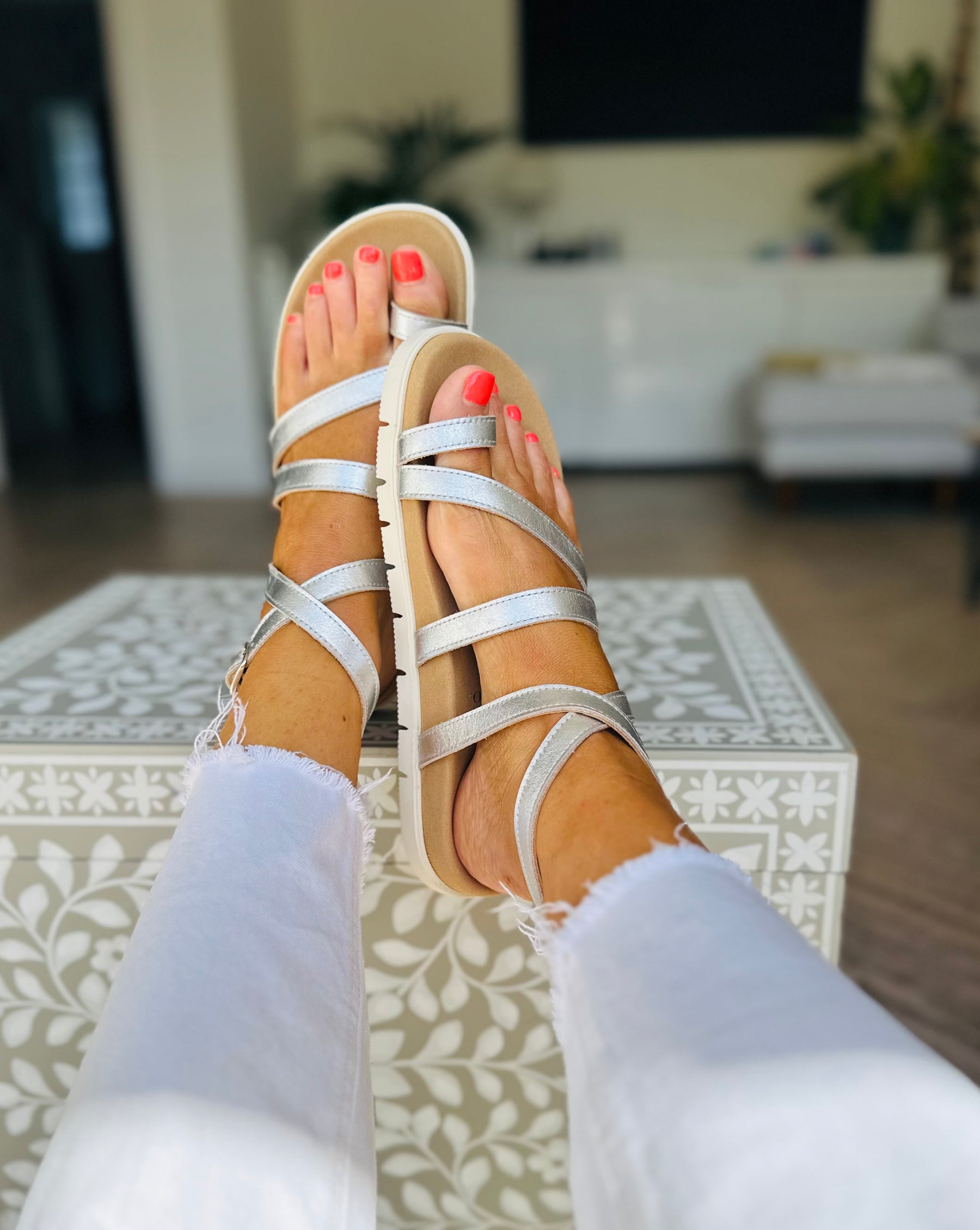 Moonlight Silver Gladiator Sandals