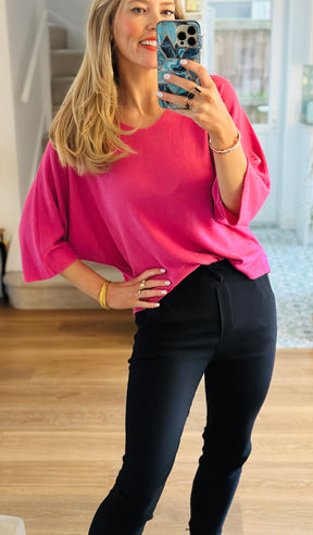 Soft Knit Top Fuchsia