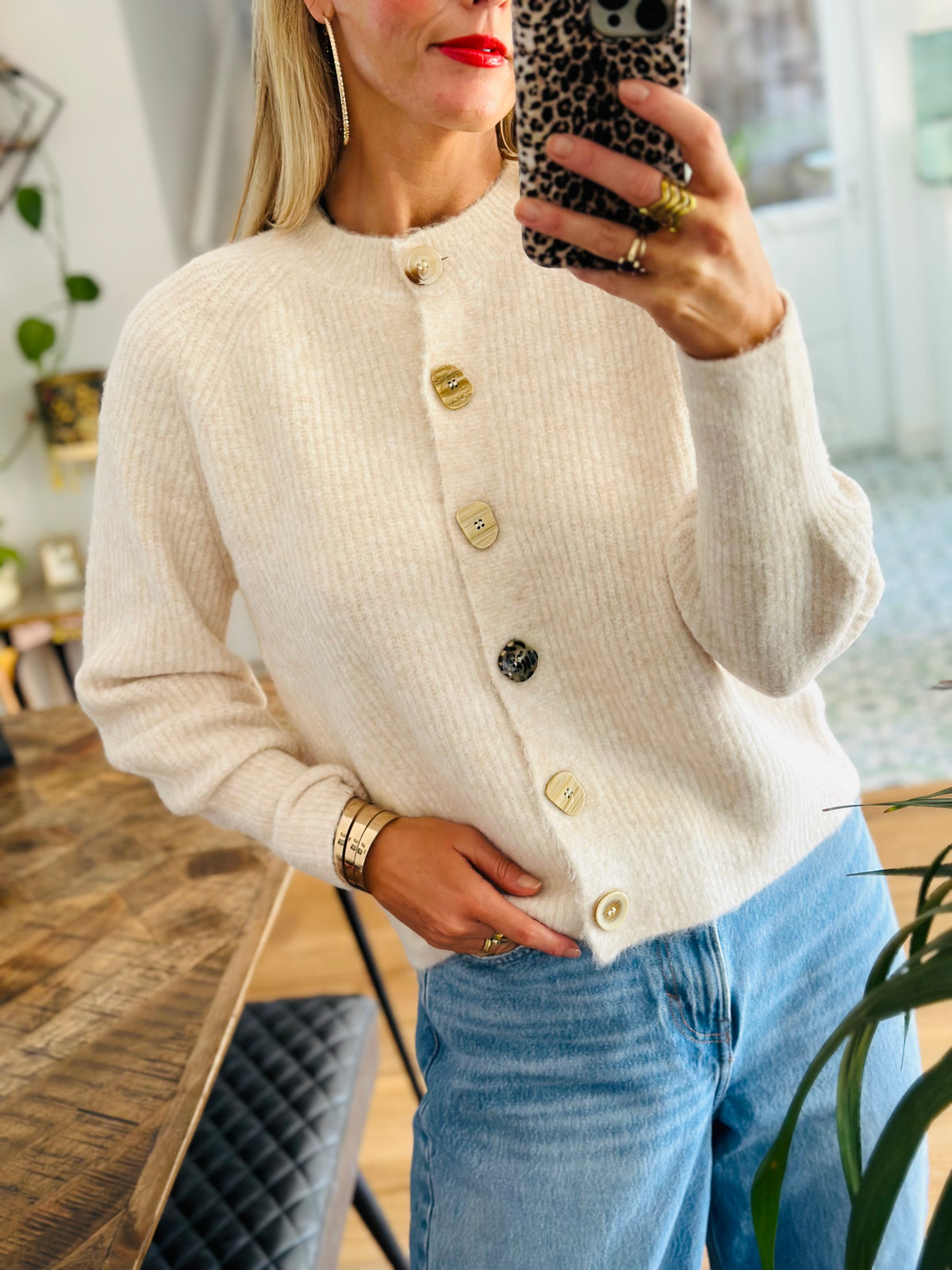 Oatmeal Knitted Cardigan