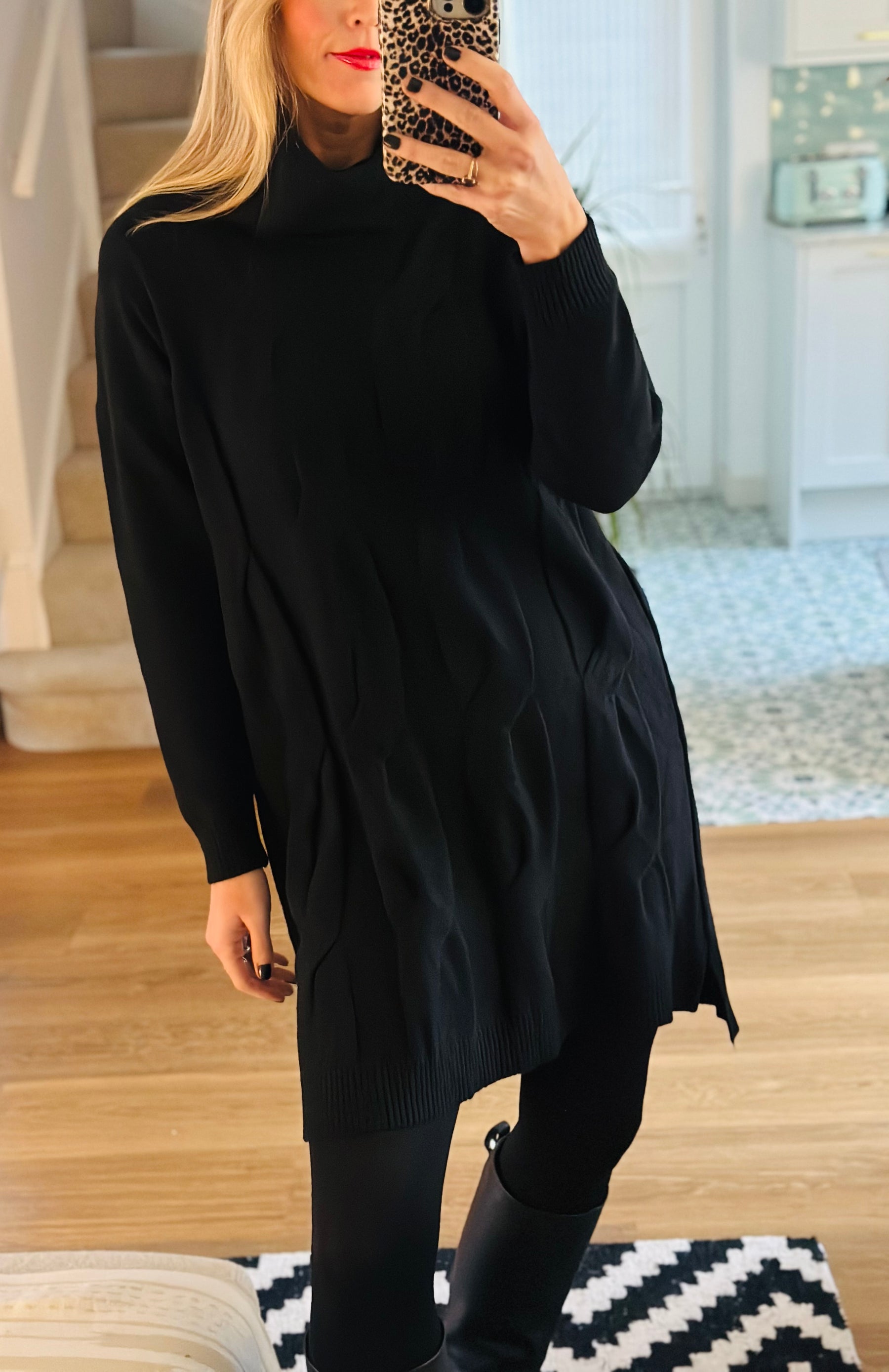 Roll neck jumper dress