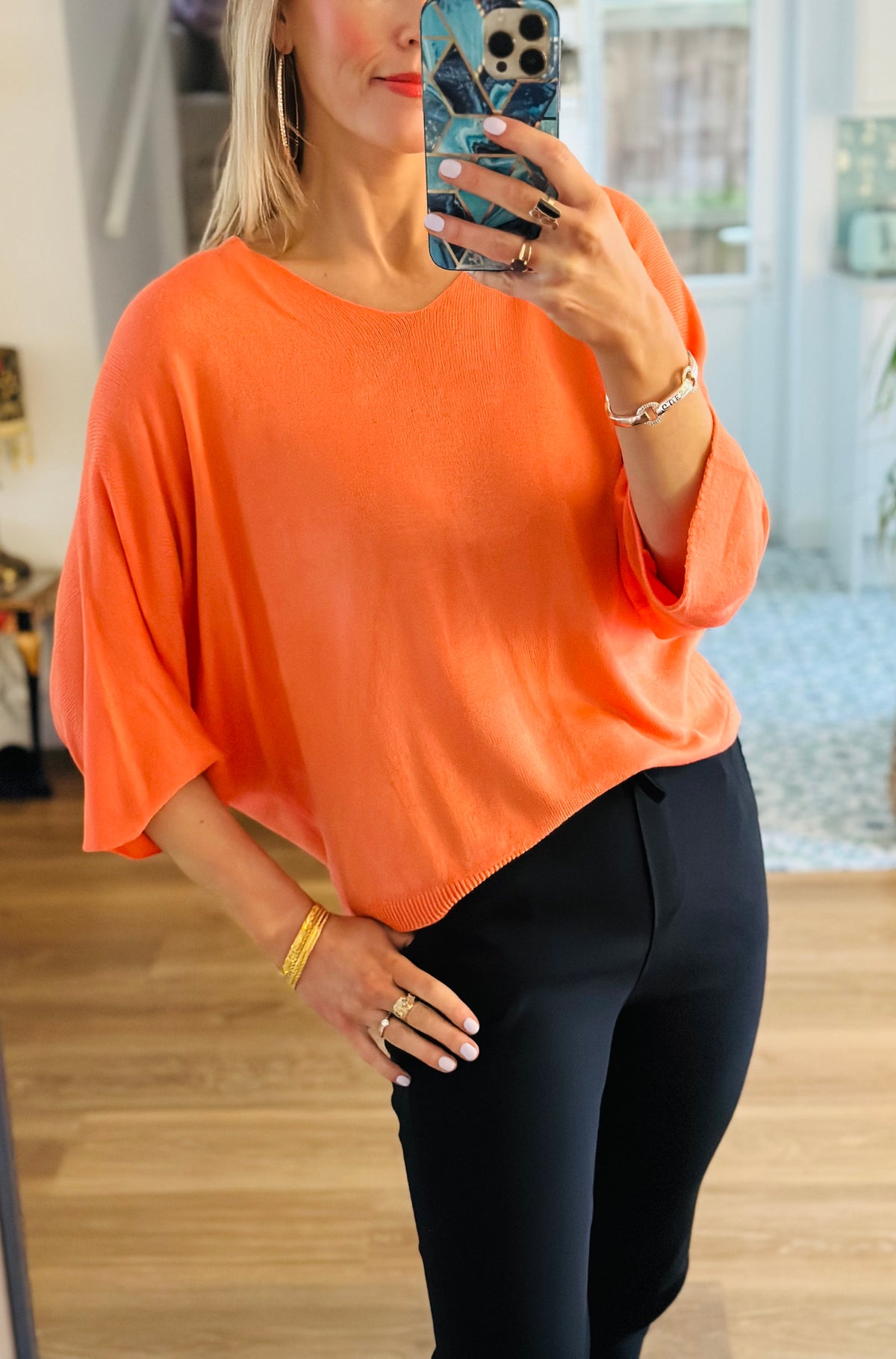 Soft Knit Top Orange