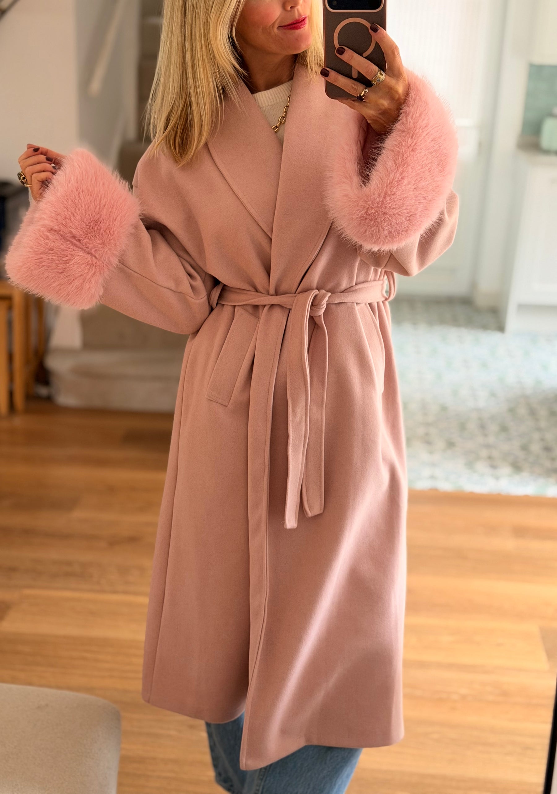 Fur Cuff Coat