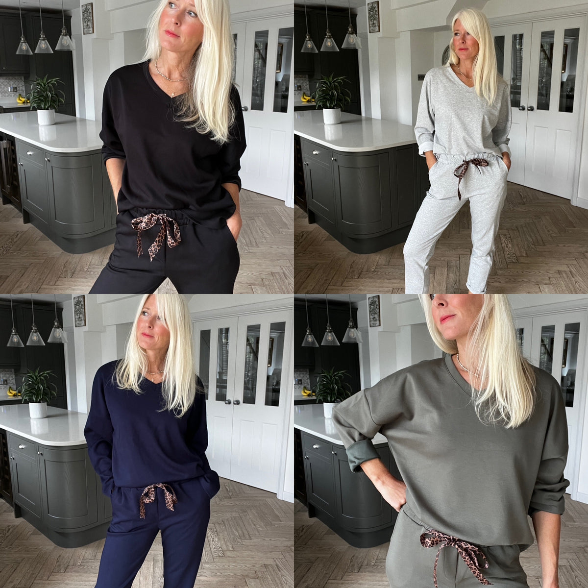 Everyday Jogger Set with Leopard Tie