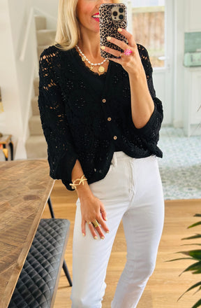 Crochet Beaded Cardigan