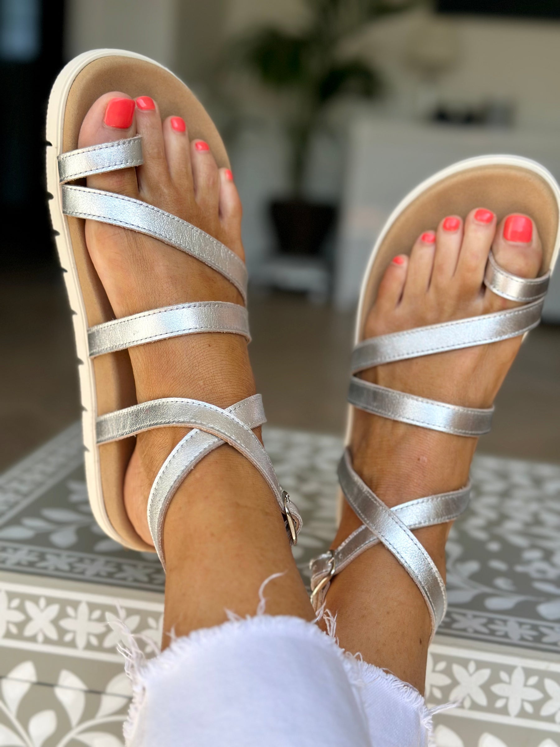 Moonlight Silver Gladiator Sandals