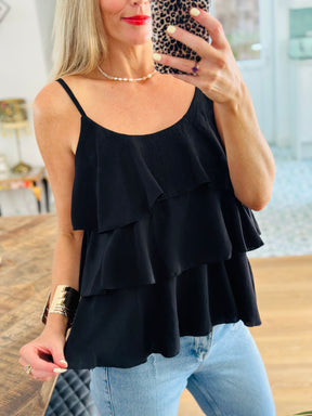Black Ruffle Top